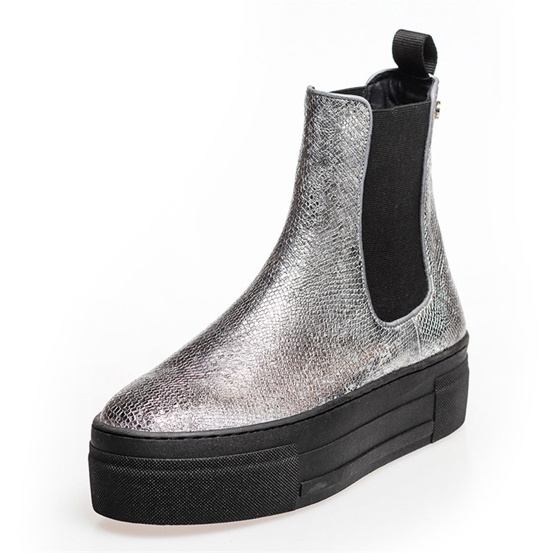 Copenhagen Shoes Dame Enya Støvler 009 Sølv Slange - Billede 3