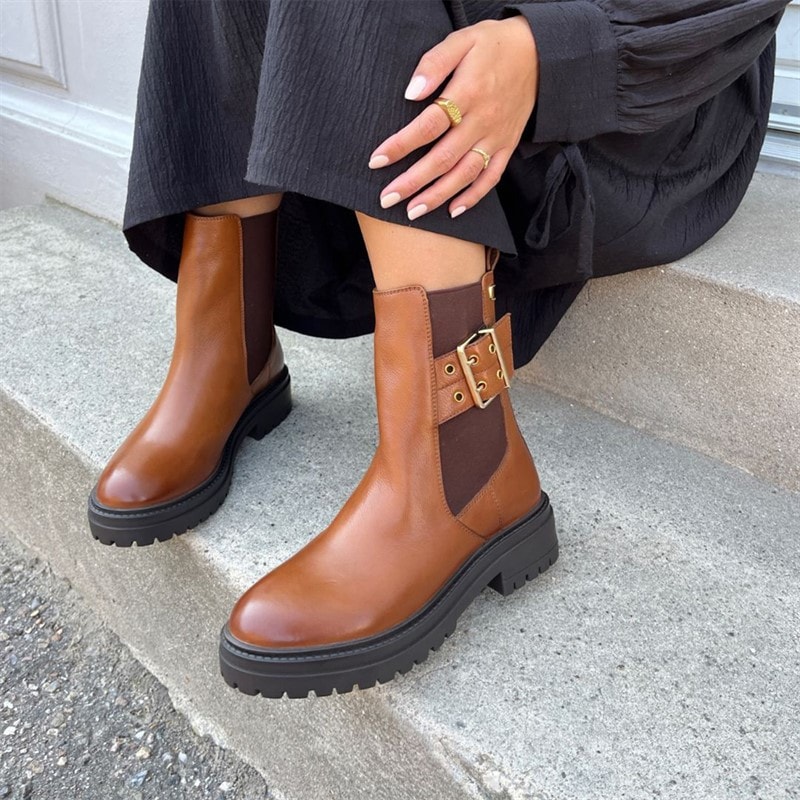 Copenhagen Shoes Dame det er som efterårsstøvler 0241 Cognac - Billede 1