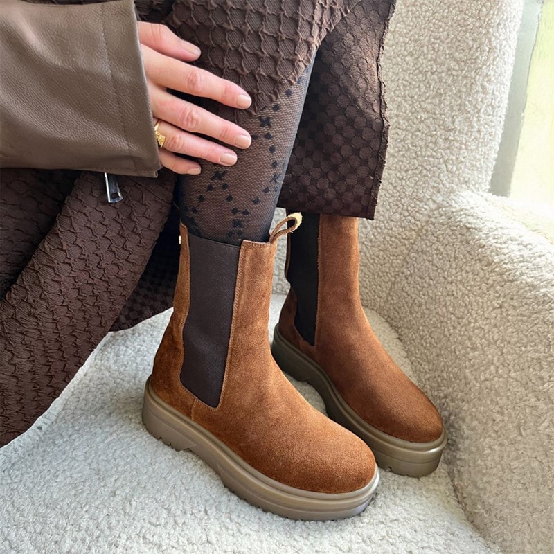 Copenhagen Shoes Dame Suede 22 Støvler 099 Army W/Brown Sole