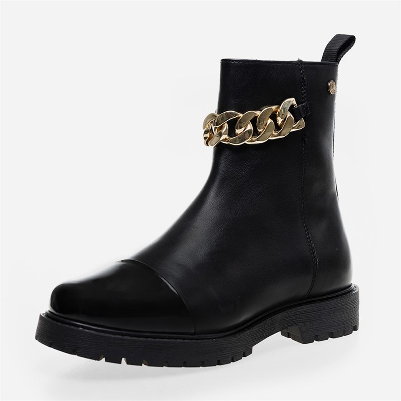 Copenhagen Shoes Dame blomster øjne støvler 2210 Black/Gold/Patent - Billede 2
