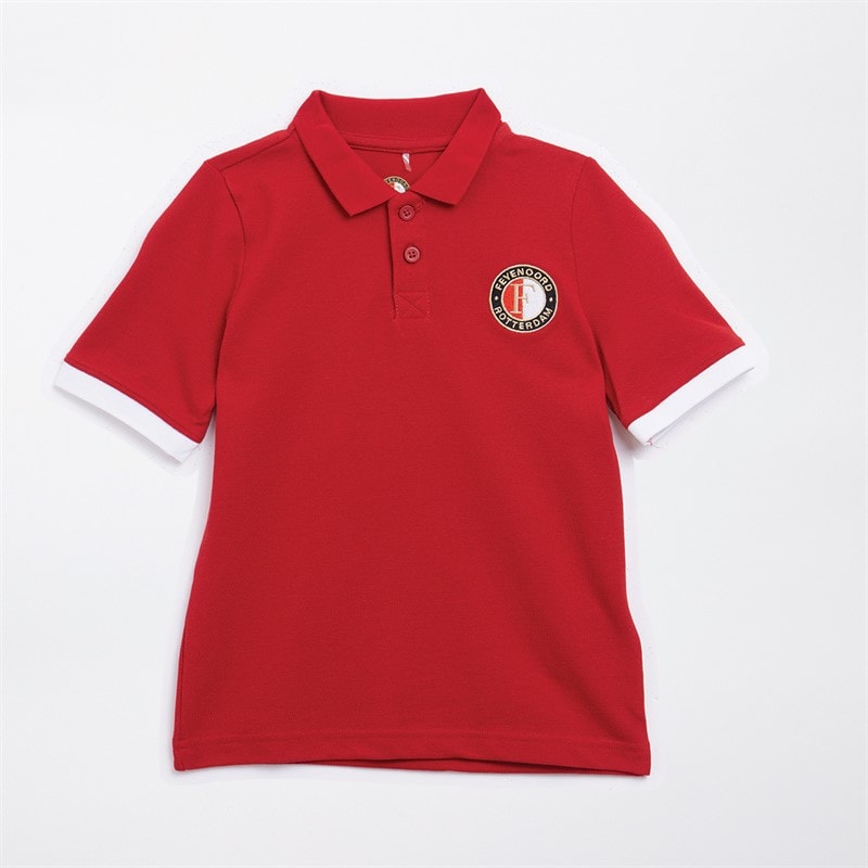 Castore Junior FR Feyenoord Heritage Pique Polo Savvy Rød - Billede 1