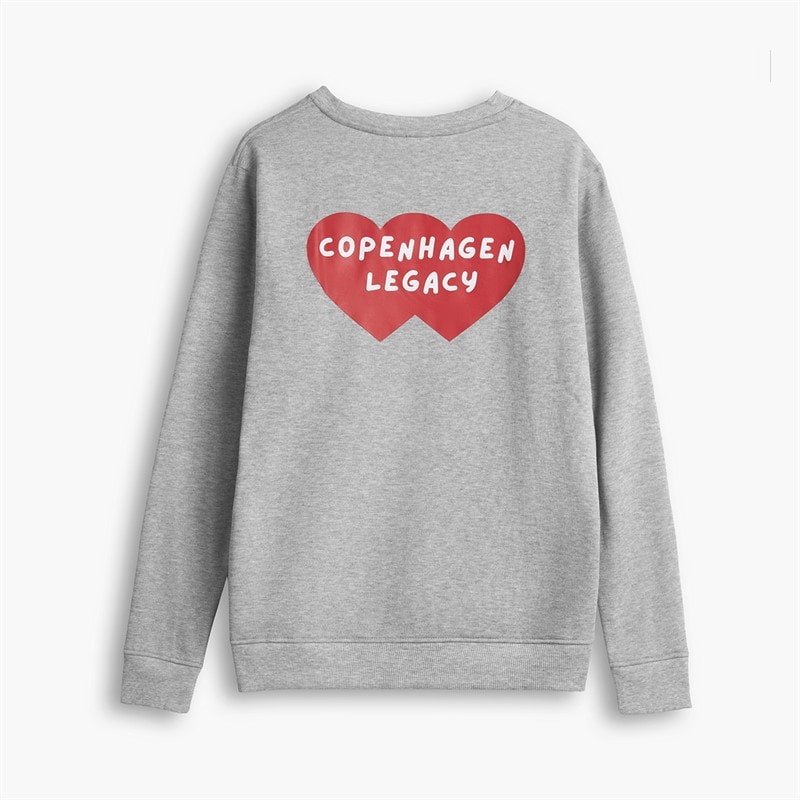 Copenhagen Legacy Herre Crew Hjerte print sweatshirt Grey Melange - Billede 2