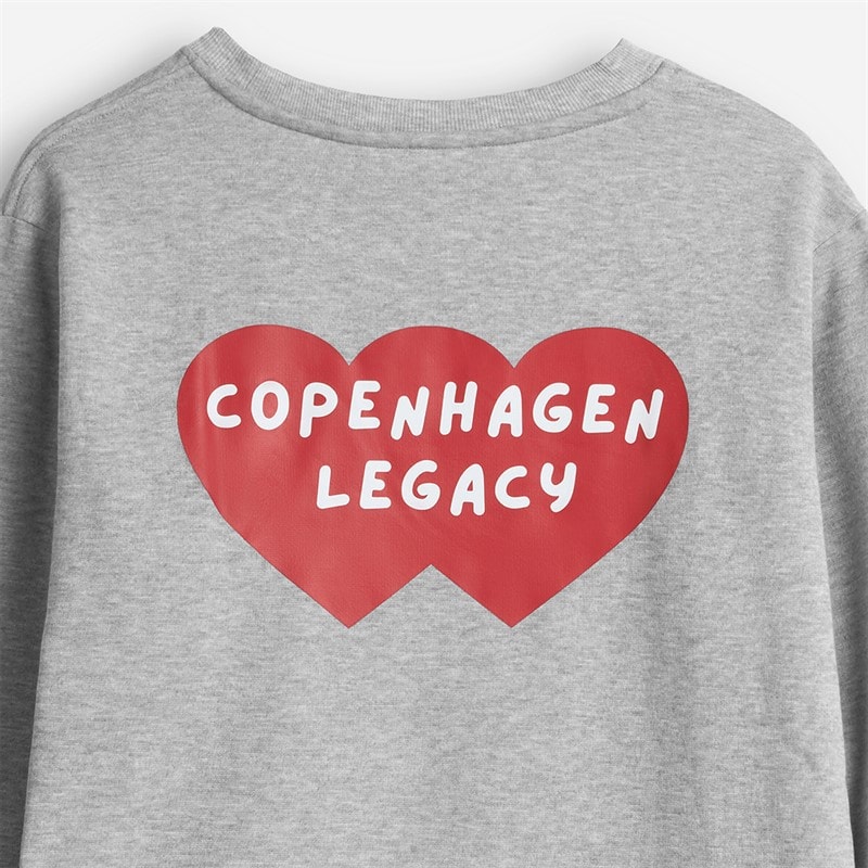 Copenhagen Legacy Herre Crew Hjerte print sweatshirt Grey Melange - Billede 4