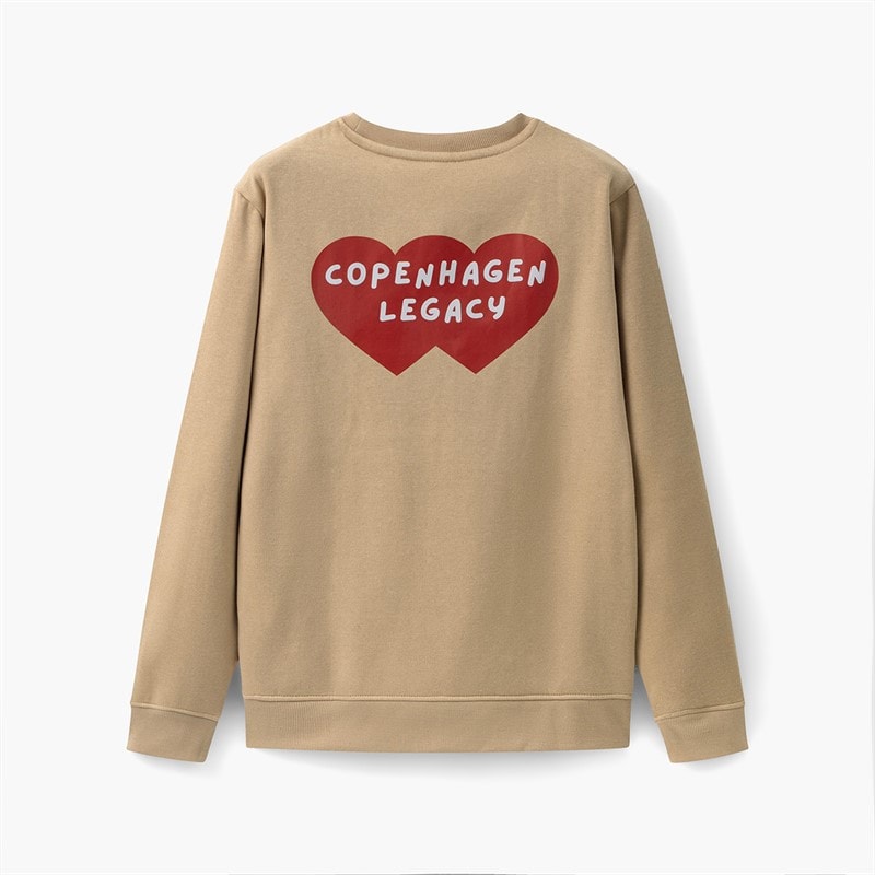 Copenhagen Legacy Herre Crew Hjerte print sweatshirt Khaki - Billede 2