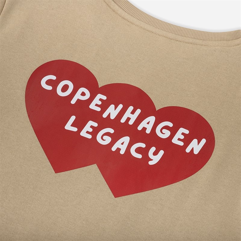 Copenhagen Legacy Herre Crew Hjerte print sweatshirt Khaki - Billede 3