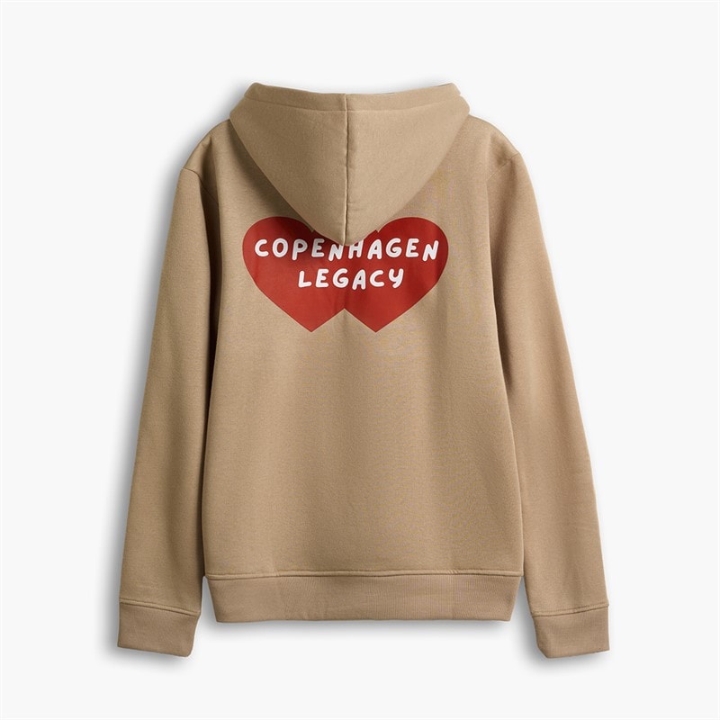 Copenhagen Legacy Herre Crew Hjerteprint Hættetrøje Khaki - Billede 2