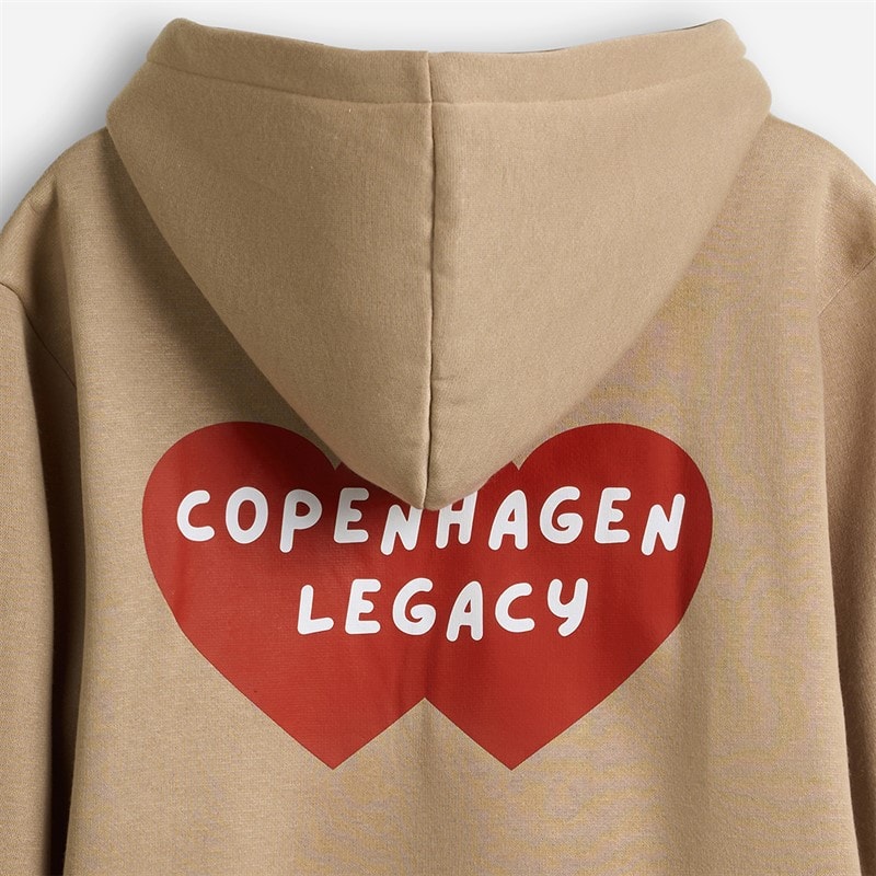 Copenhagen Legacy Herre Crew Hjerteprint Hættetrøje Khaki - Billede 4