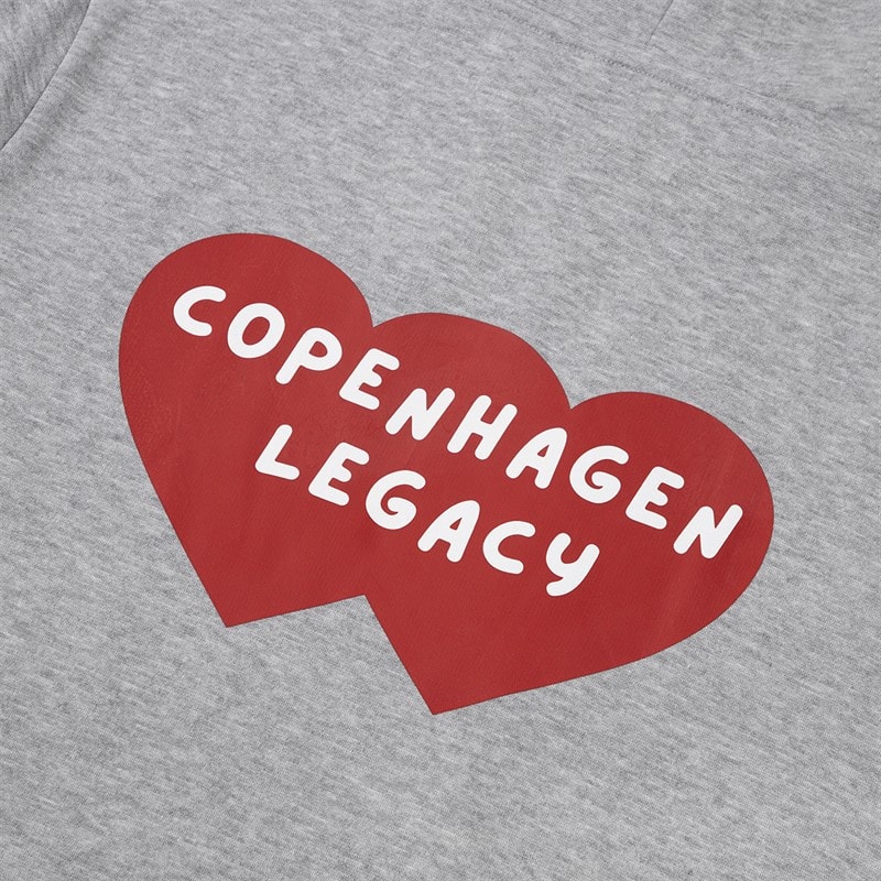 Copenhagen Legacy Herre Crew Hjerteprint Hættetrøje Grey Melange - Billede 3