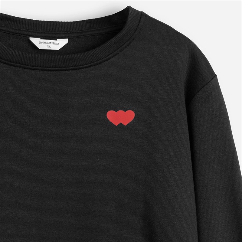 Copenhagen Legacy Herre Crew Hjerte print sweatshirt Sort - Billede 4