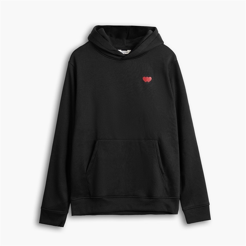 Copenhagen Legacy Herre Crew Hjerteprint Hættetrøje Sort - Billede 1