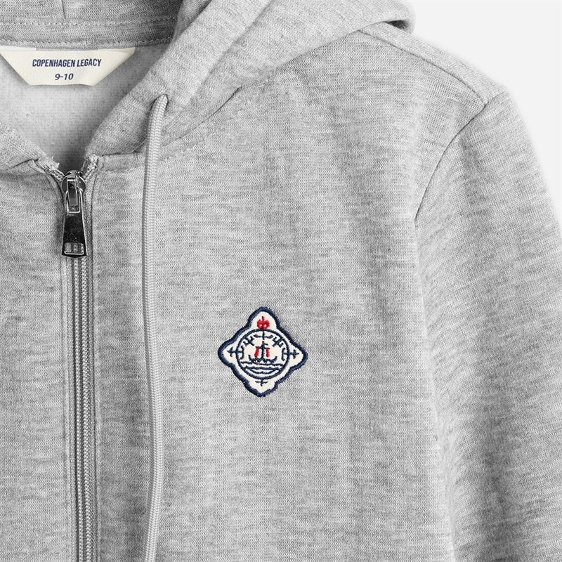 Copenhagen Legacy Drenge lynlås hoodie Grey Melange - Billede 3