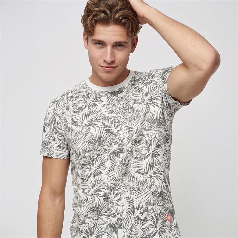 Indicode Herre Inpalme T-shirts Hvid - Billede 3