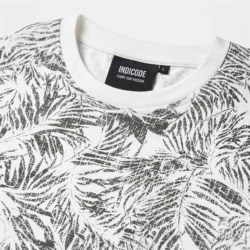 Indicode Herre Inpalme T-shirts Hvid - Billede 5