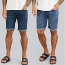 Indicode Herre Inalicanto To Pak Denim Shorts Medium Indigo/Iconic Blue Medium Indigo+Iconic Blue
