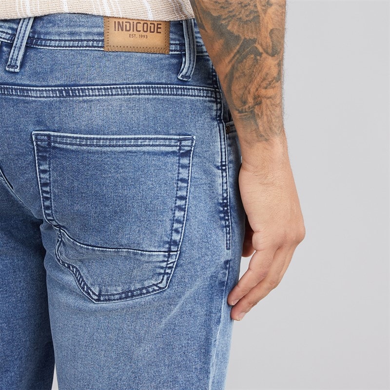 Indicode Herre Indelmare Denim Shorts Deep Dusk - Billede 3