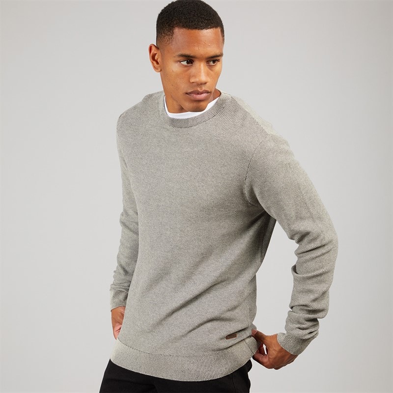 Indicode Herre Jexmon Strikket Sweater Fog - Billede 1