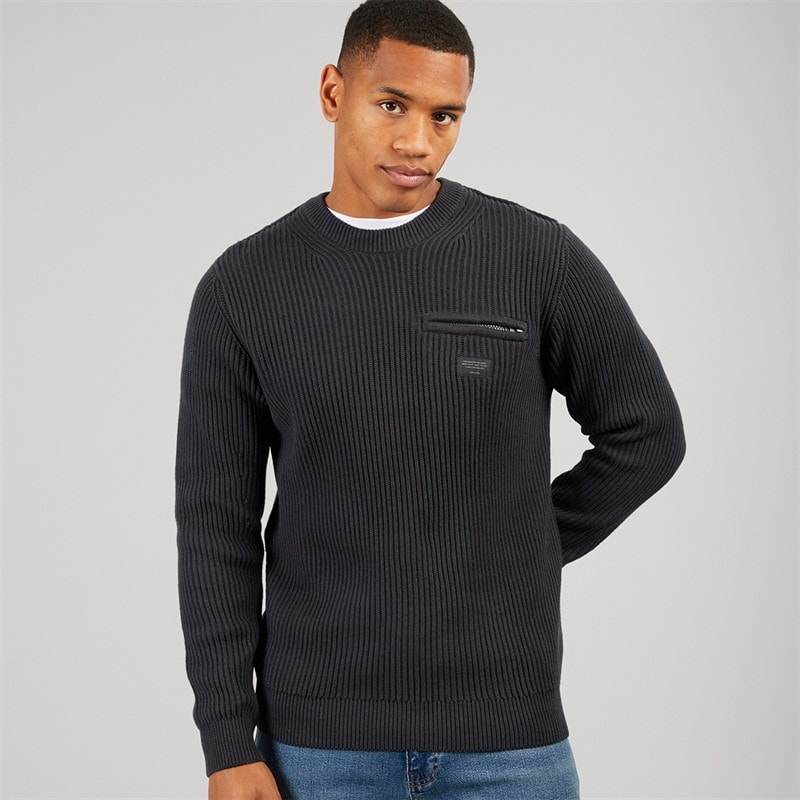 Indicode Herre Phjot Strikket Sweater Jet Black - Billede 1