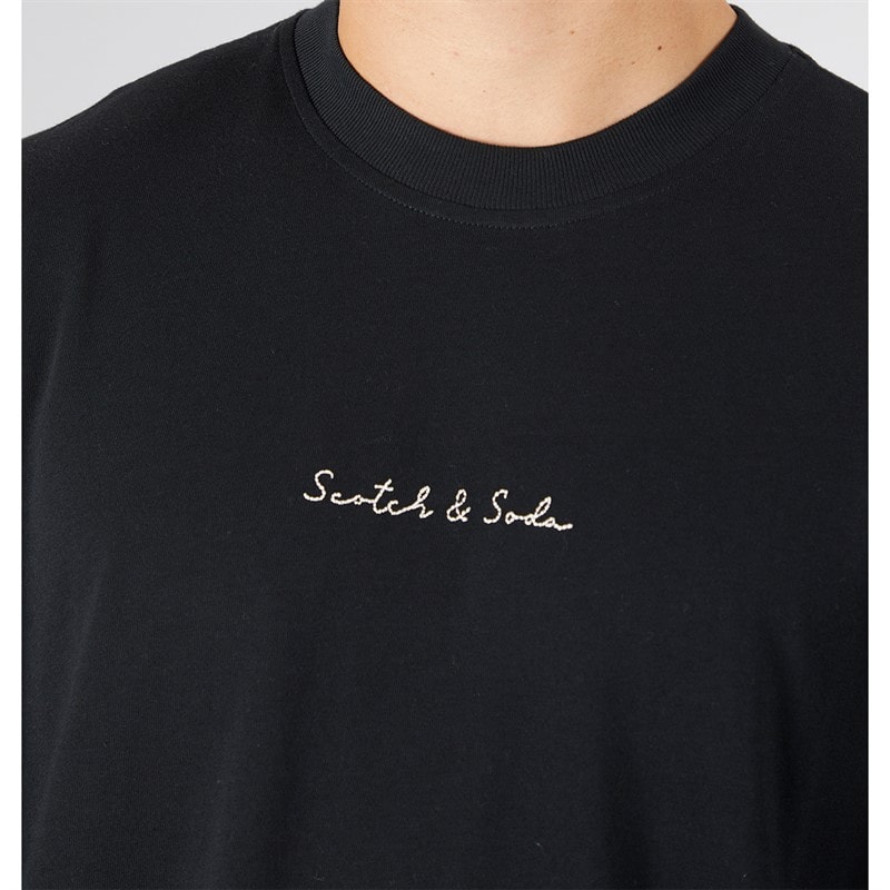 Scotch & Soda Herre Oversized Grafik T-Shirt Sort/Rød - Billede 3