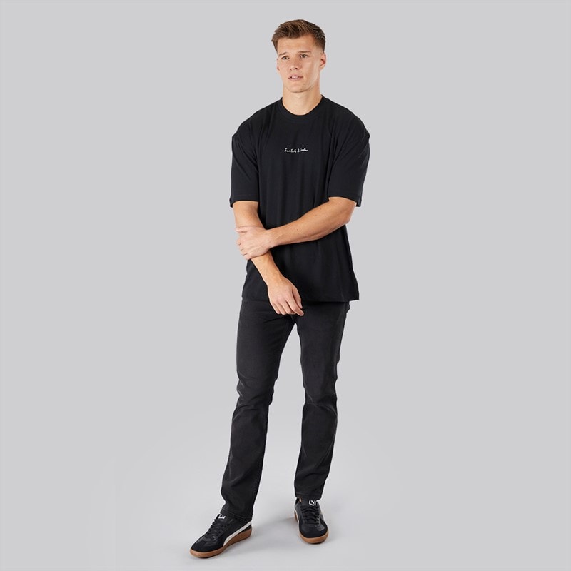 Scotch & Soda Herre Oversized Grafik T-Shirt Sort/Rød - Billede 4