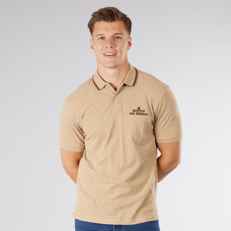 Scotch & Soda Herre Piqué Polo Taupe - Billede 1