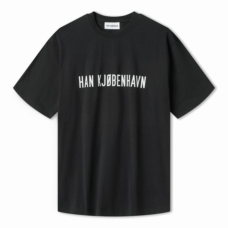 Han KJØBENHAVN Herre Logo Boxy T-shirt Sort - Billede 1