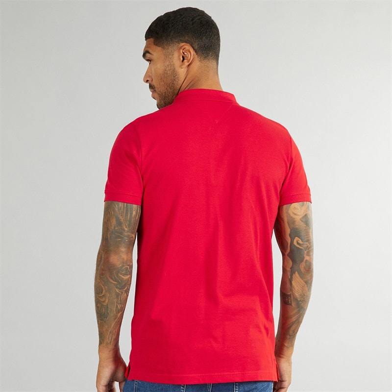 Tommy Jeans Herre Slim Stolpelukning Polo Dybrød - Billede 2