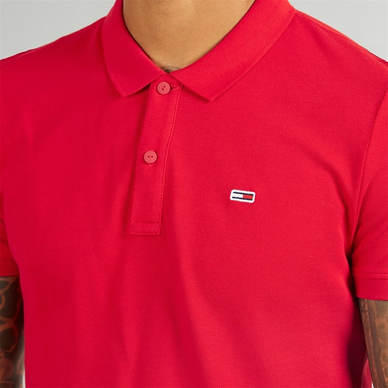 Tommy Jeans Herre Slim Stolpelukning Polo Dybrød - Billede 3