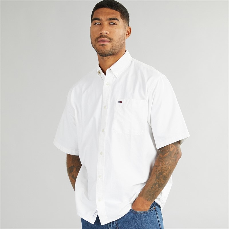 Tommy Jeans Herre Oxford Skjorte Ecru - Billede 1