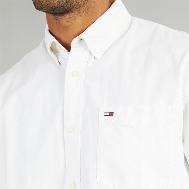 Tommy Jeans Herre Oxford Skjorte Ecru - Billede 3