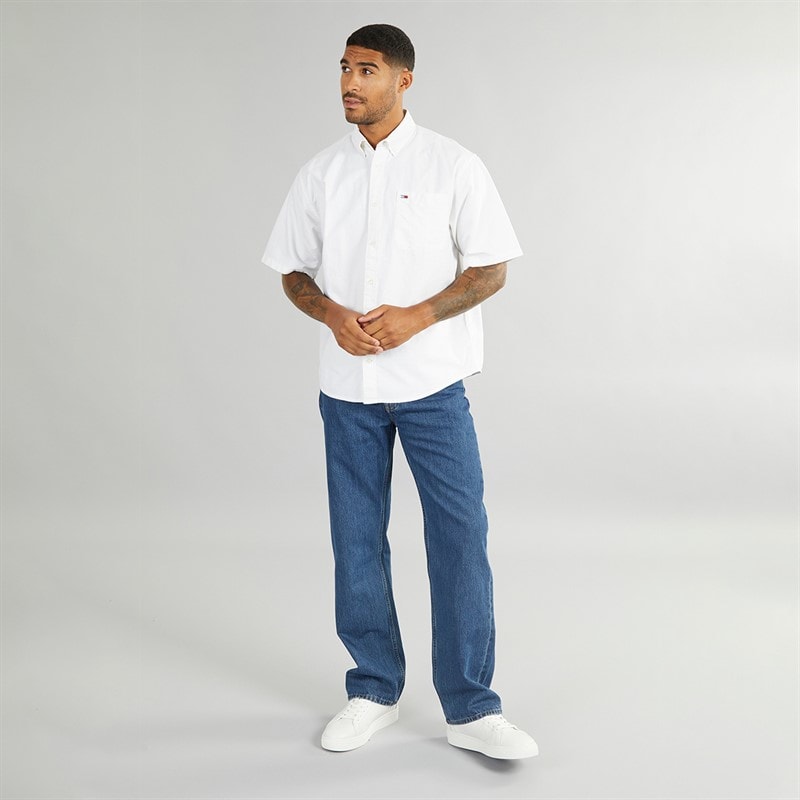 Tommy Jeans Herre Oxford Skjorte Ecru - Billede 4