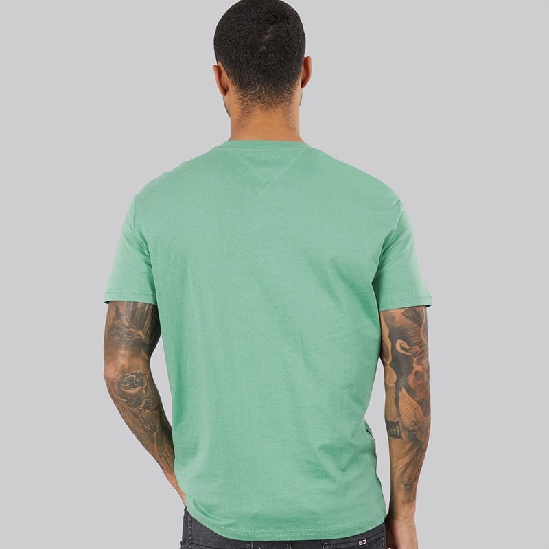 Tommy Jeans Herre Lineær Logo T-shirt Bahama Green - Billede 2
