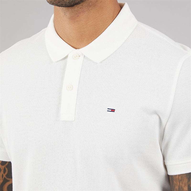 Tommy Jeans Herre Polo skjorte med stolpe Ecru - Billede 3