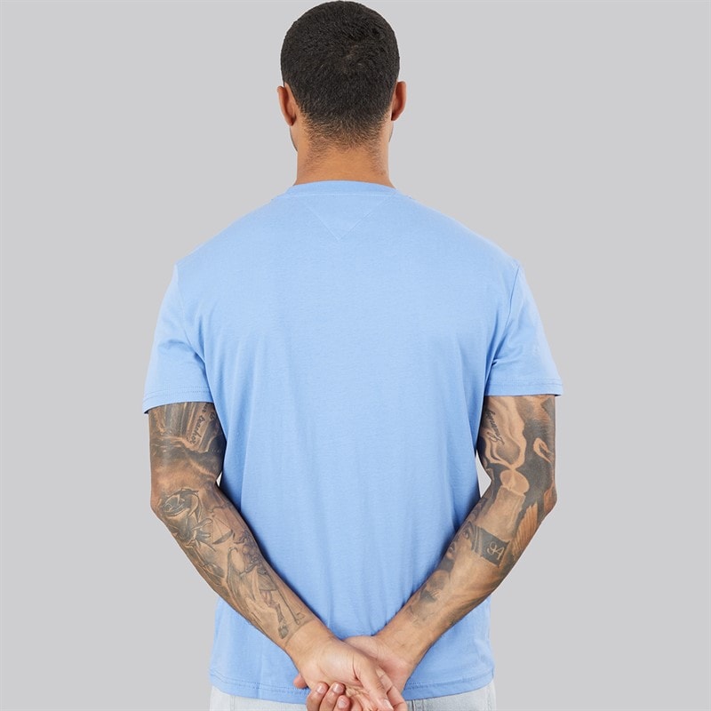 Tommy Jeans Herre Lineær Logo T-shirt Blue Twilight - Billede 2