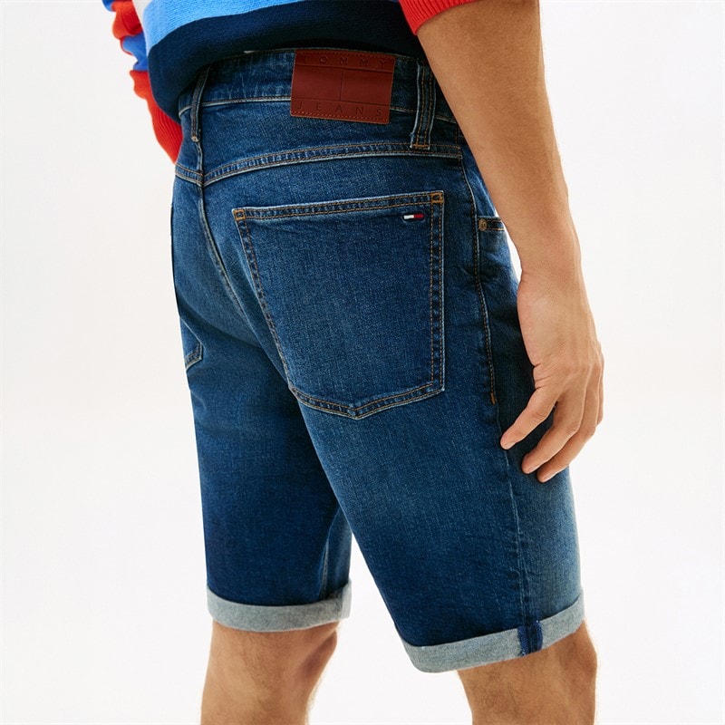Tommy Jeans Herre Ronnie Faded Slim Denim Shorts Denim Dark - Billede 4