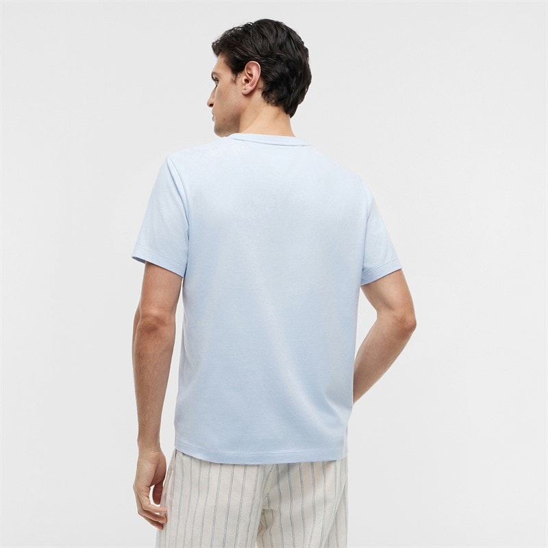 Tommy Jeans Herre Flag Broderi T-shirt Sky Blue - Billede 2