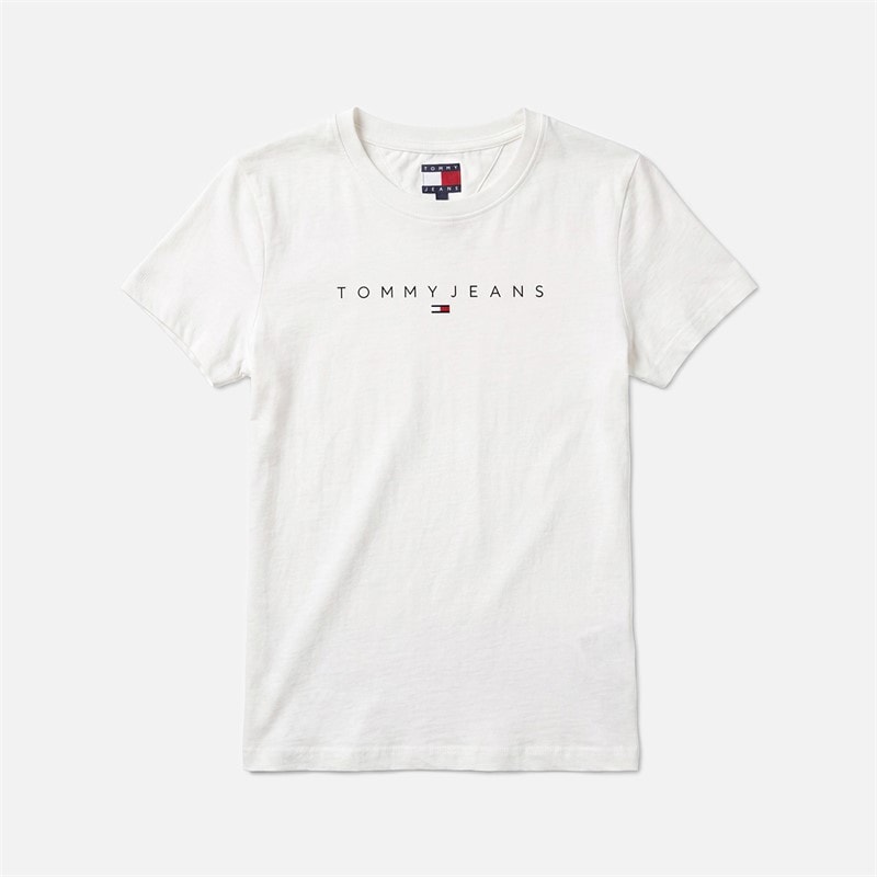 Tommy Jeans Dame Lineær T-shirt Ecru