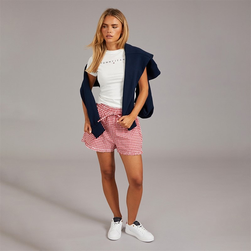 Tommy Jeans Dame Lineær T-shirt Ecru - Billede 3