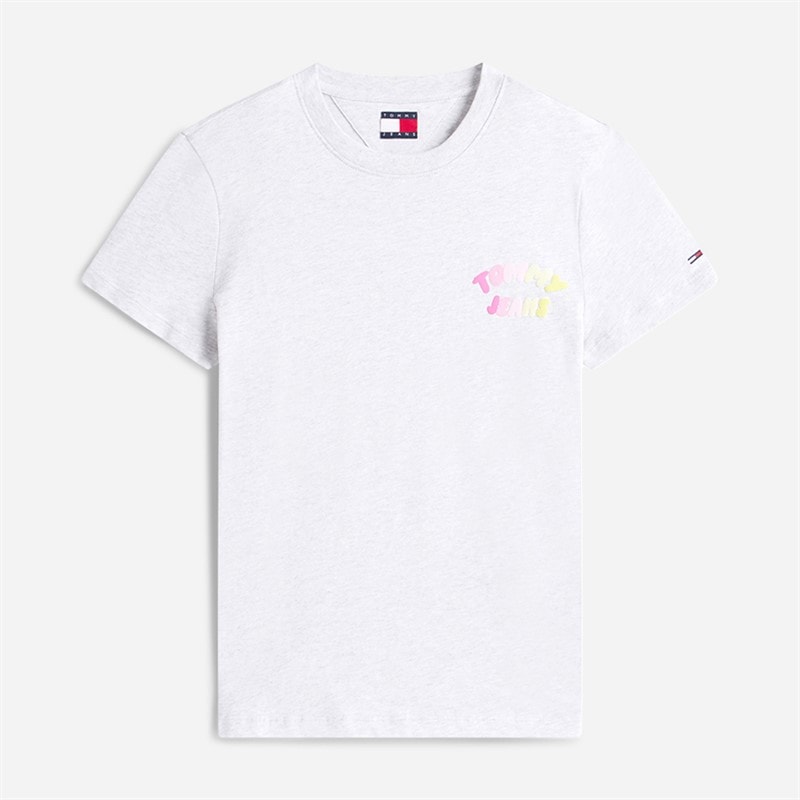 Tommy Jeans Dame Boble T-shirt Ice Grey Heather - Billede 5