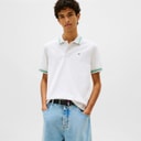 Tommy Jeans Herre Polo Shirt med striber Ice Grey Heather