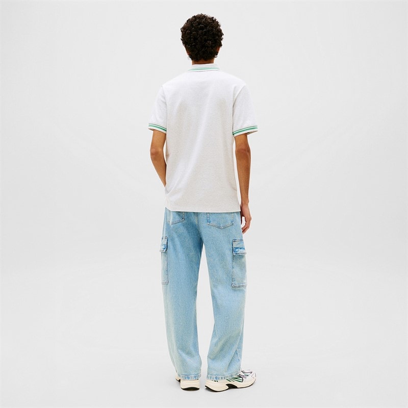 Tommy Jeans Herre Polo Shirt med striber Ice Grey Heather - Billede 3