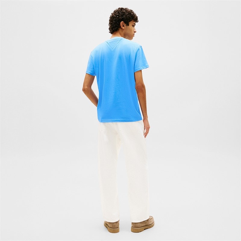 Tommy Jeans Herre Flag T-shirt Blue Twilight - Billede 3