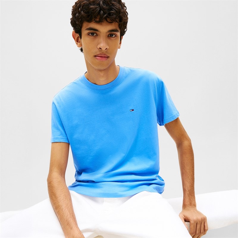 Tommy Jeans Herre Flag T-shirt Blue Twilight - Billede 4