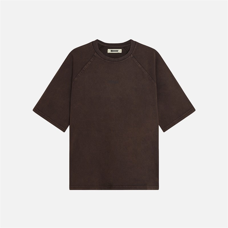 Woodbird Blake Vasket Logo T-Shirt Brun - Billede 1