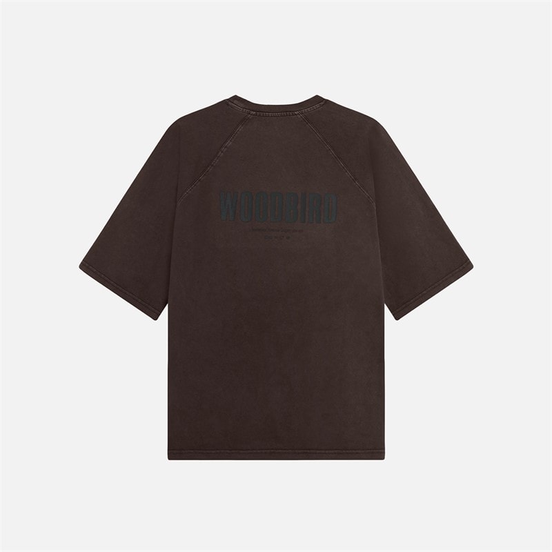 Woodbird Blake Vasket Logo T-Shirt Brun - Billede 2