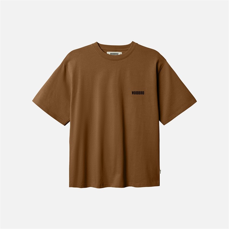 Woodbird Baine Balance T Shirt Dark Brown - Billede 1