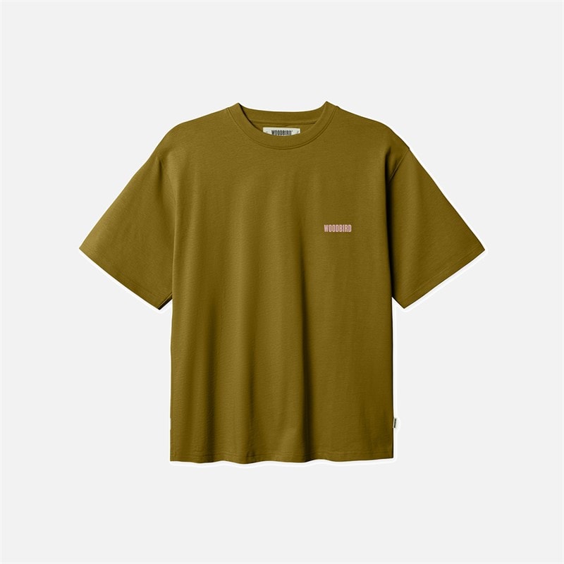 Woodbird Baine Space T-shirt Dark Green - Billede 1