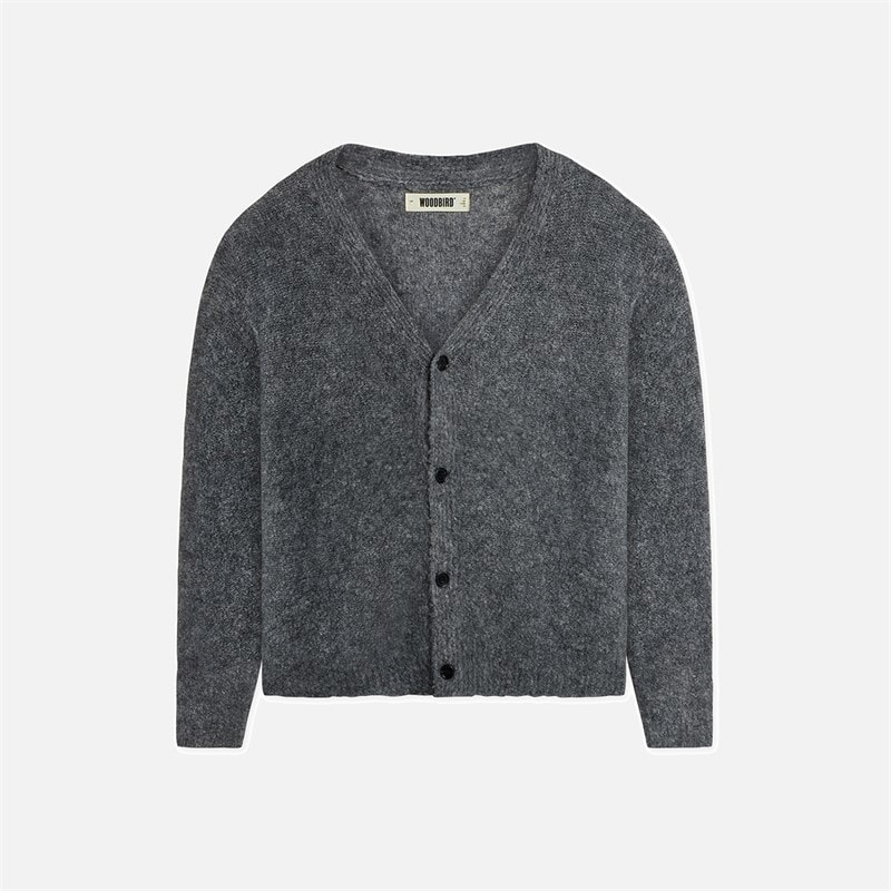 Woodbird Koon Loop Cardigan Asphalt
