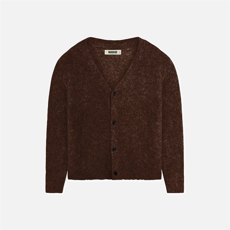 Woodbird Koon Loop Cardigan Dark Brown