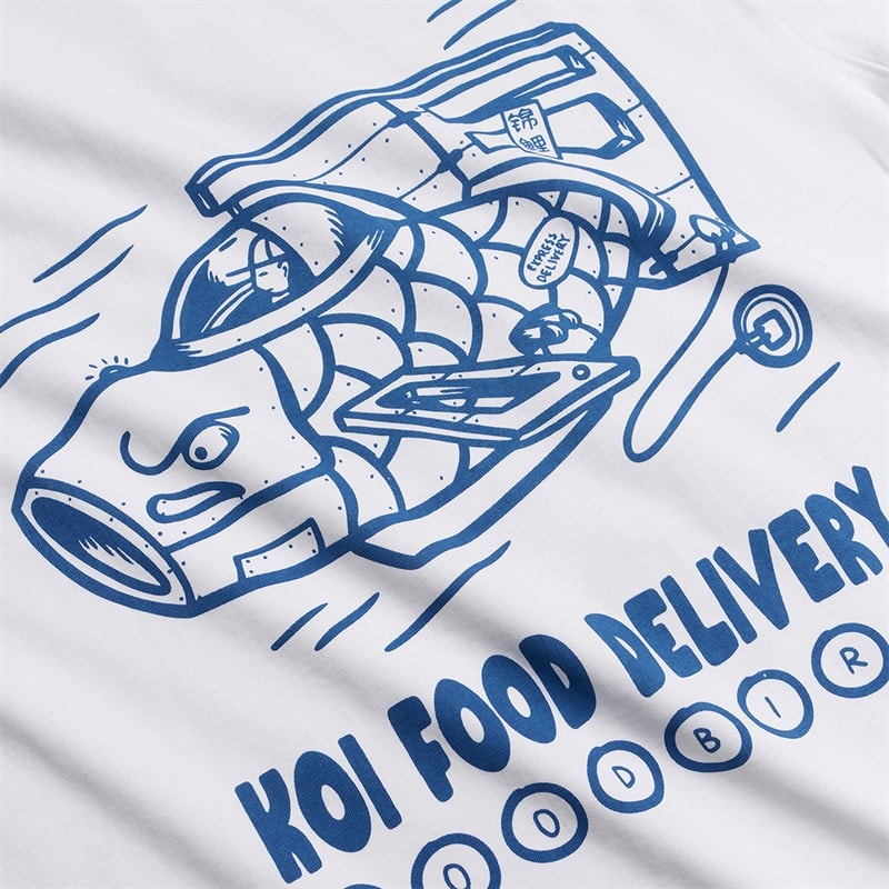 Woodbird Herre Baine Koi Levering T-shirt Hvid - Billede 3