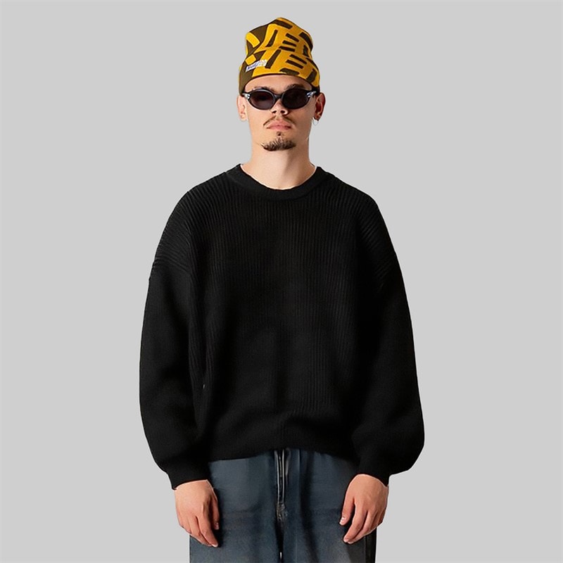 Woodbird Herre Kurt Koi Levering Sweater Sort